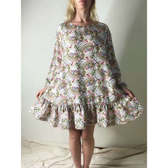 CYNTHIA ROWLEY Silk Floral Babydoll Mini Dress US 4 - Picture 2 of 16